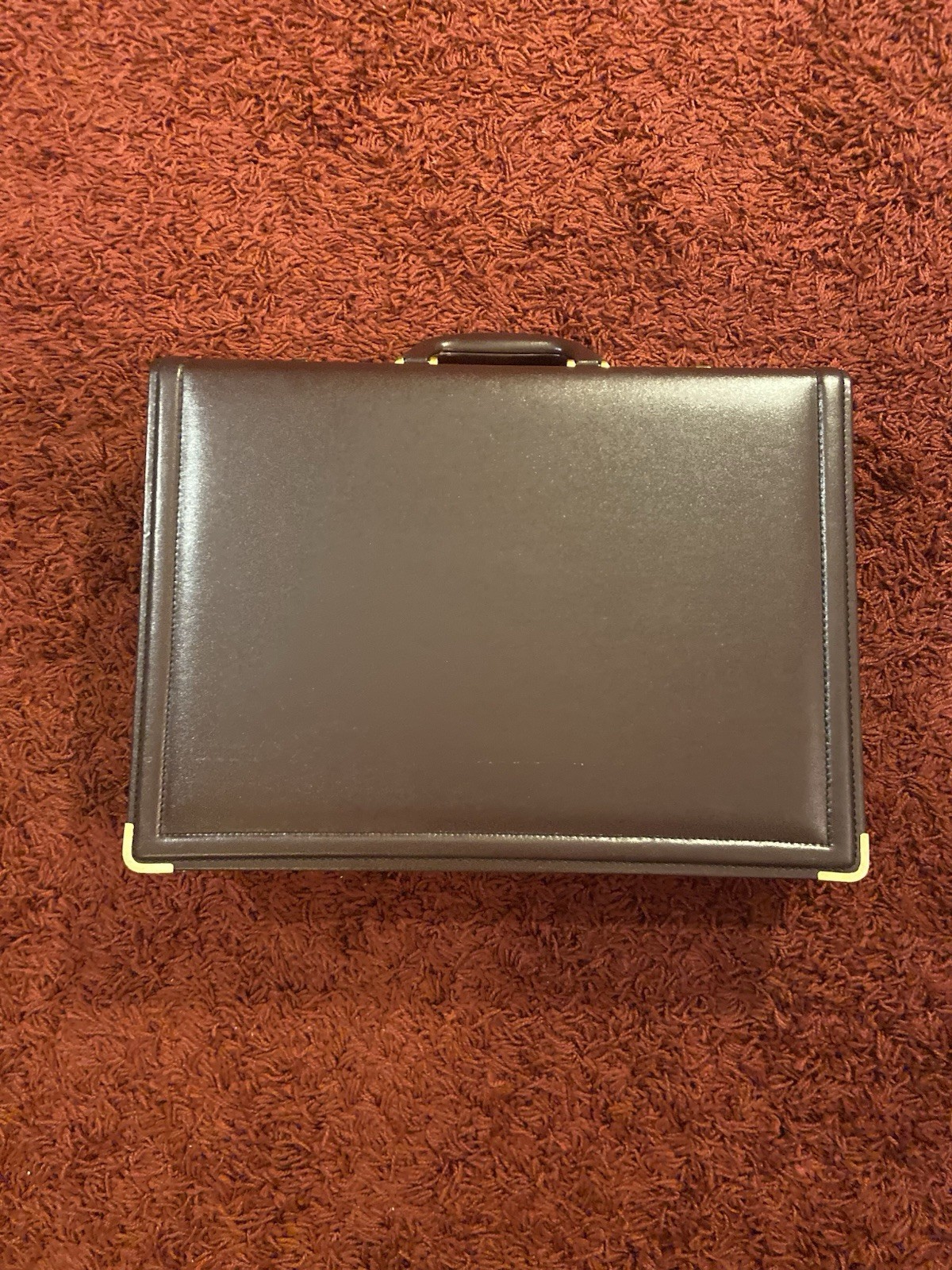 Burgundy Leather Briefcase w/ Combination Lock Executive Business Attache Case