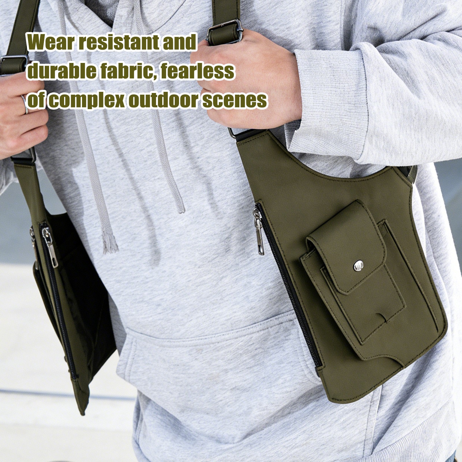 Double Shoulder Armpit Bag for Men, Anti-Theft Bag with Double Shoulder Straps