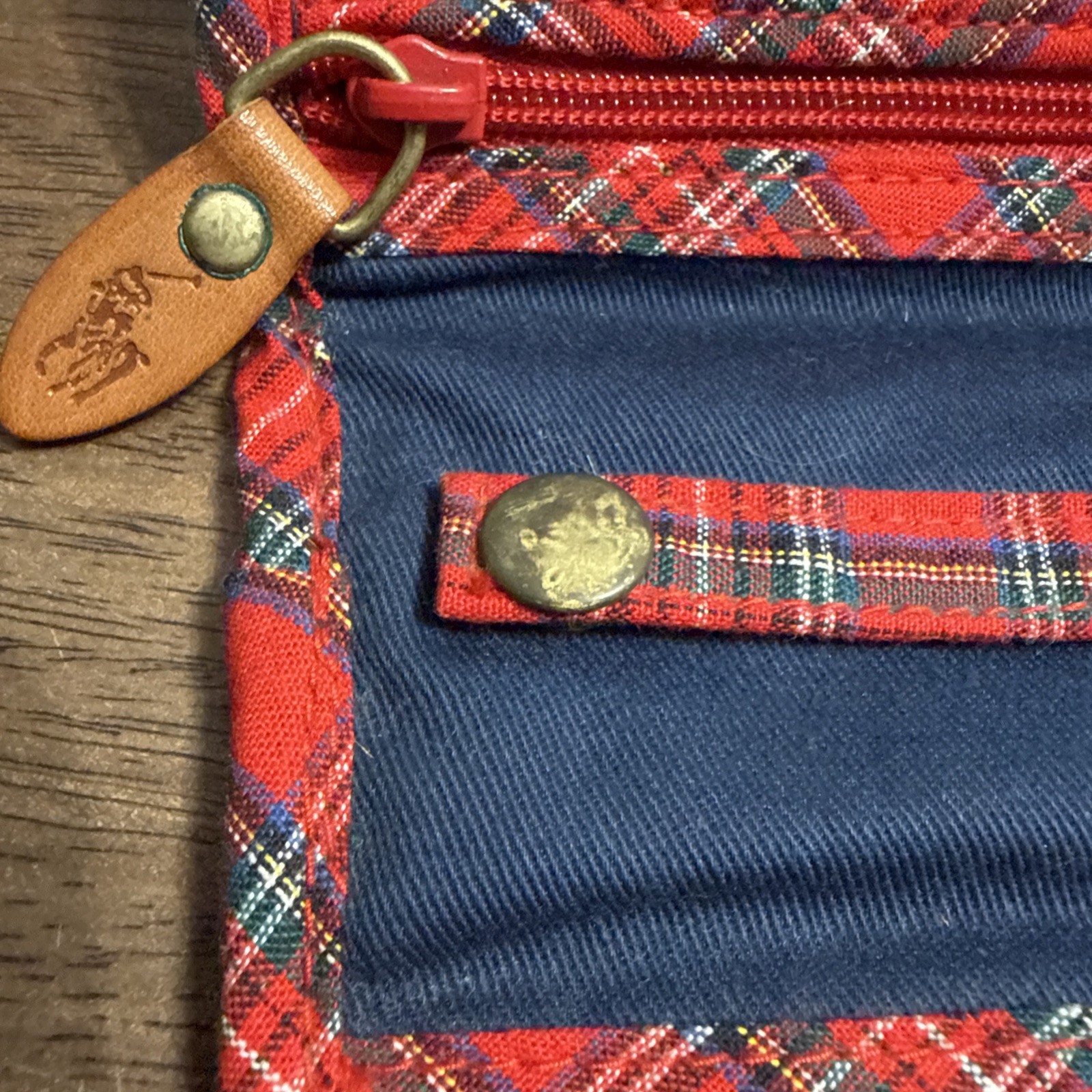 Vintage Polo Ralph Lauren Tartan Plaid Jewelry Travel Roll Tie Case Bag