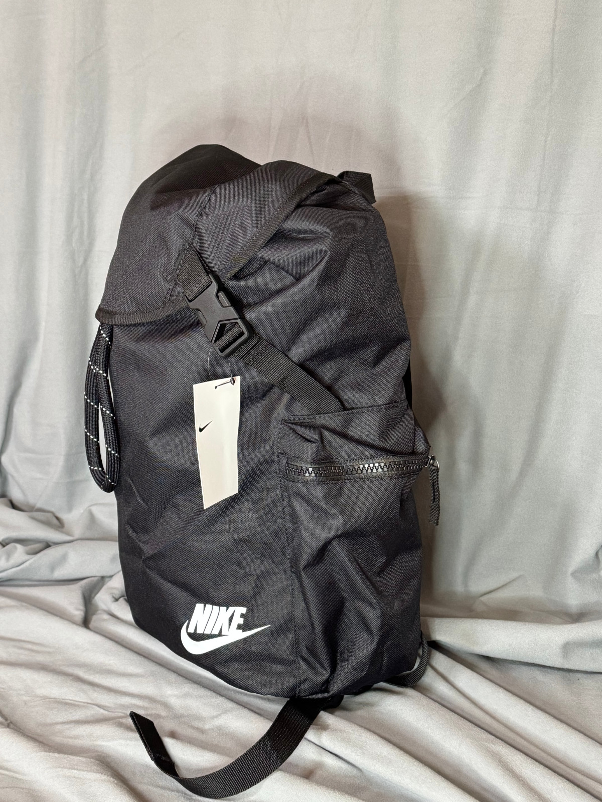 Nike Sportswear Heritage Backpack Black DV3049-010 School Travel Drawstring Gym