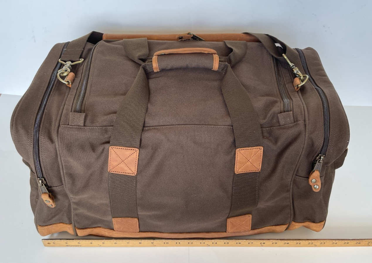 Cabela’s Vintage Battenkill Canvas & Leather Large Duffel Bag Luggage Filson