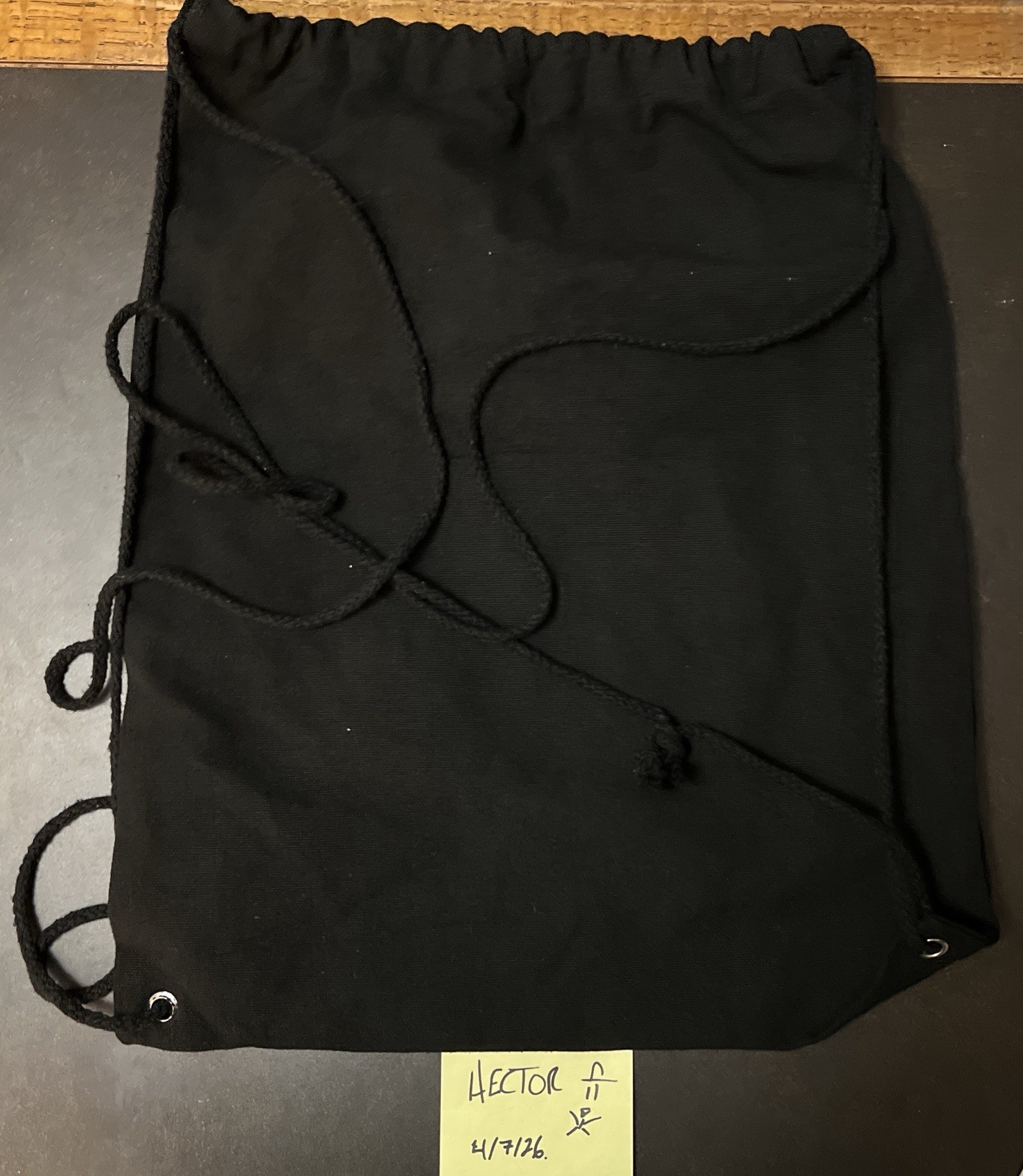 RAW Rolling Papers Drawstring Bag Backpack Gym Sack Black