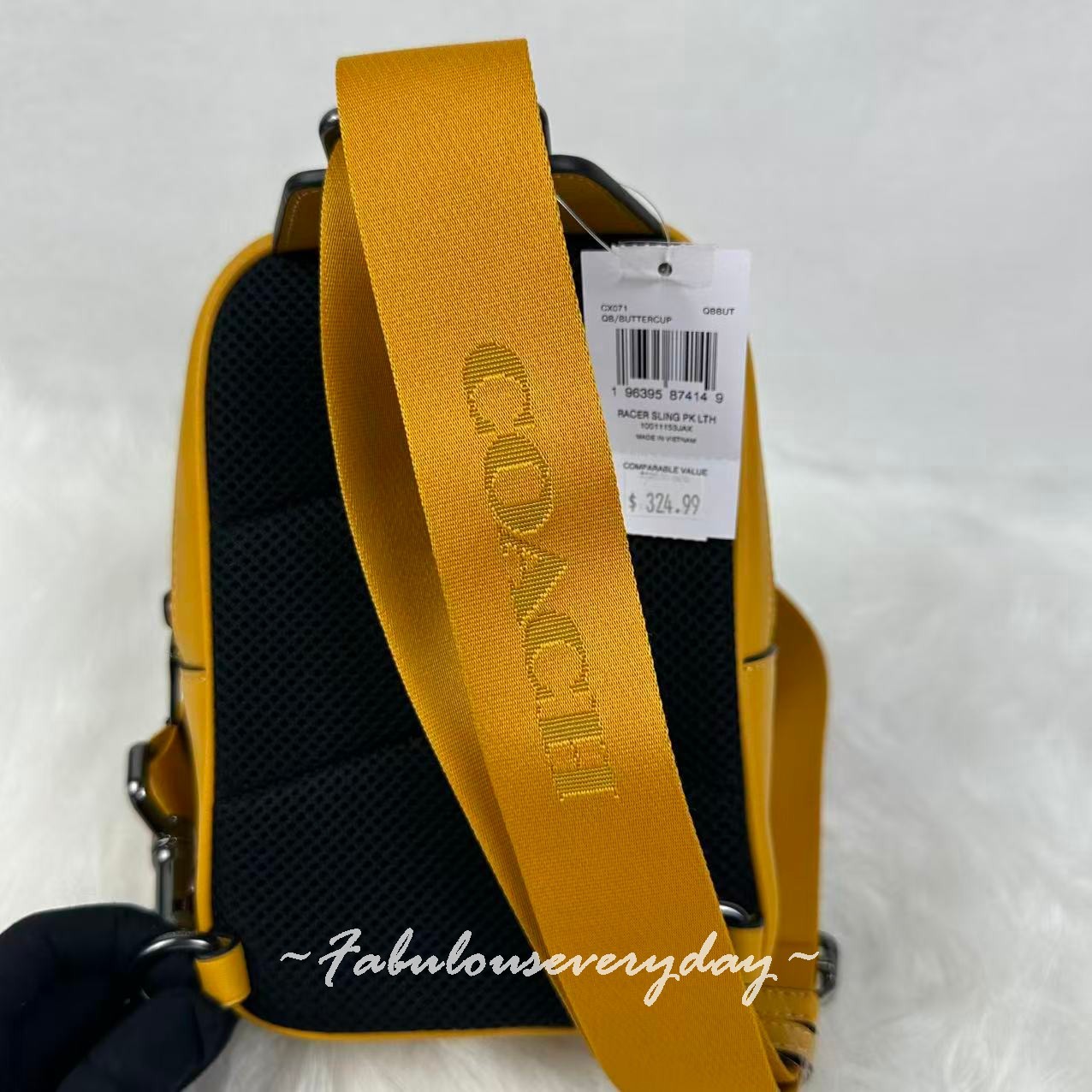 Coach Men Racer Sling Pack Crossbody In Leather/Silver/Buttercup CX071 NWT