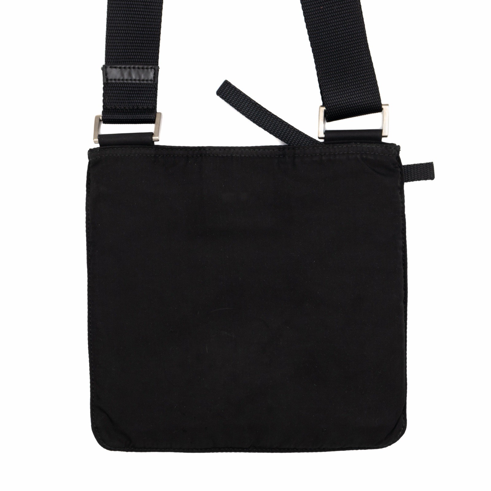 PRADA Triangle Logo Shoulder Crossbody Messenger Bag Tessuto Nylon Black