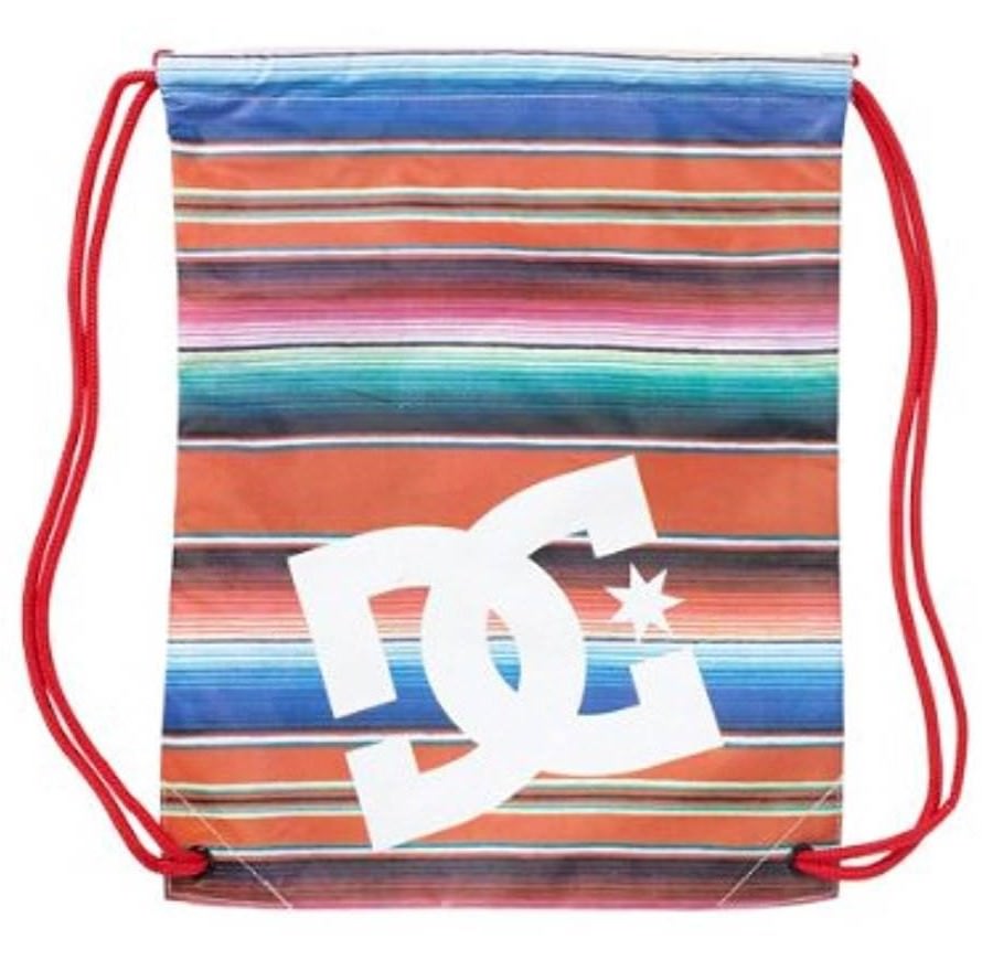 DC Shoes 17.5″ x 13.5″ Tomato Red Striped Simpski Cinch Bag Backpack NWT