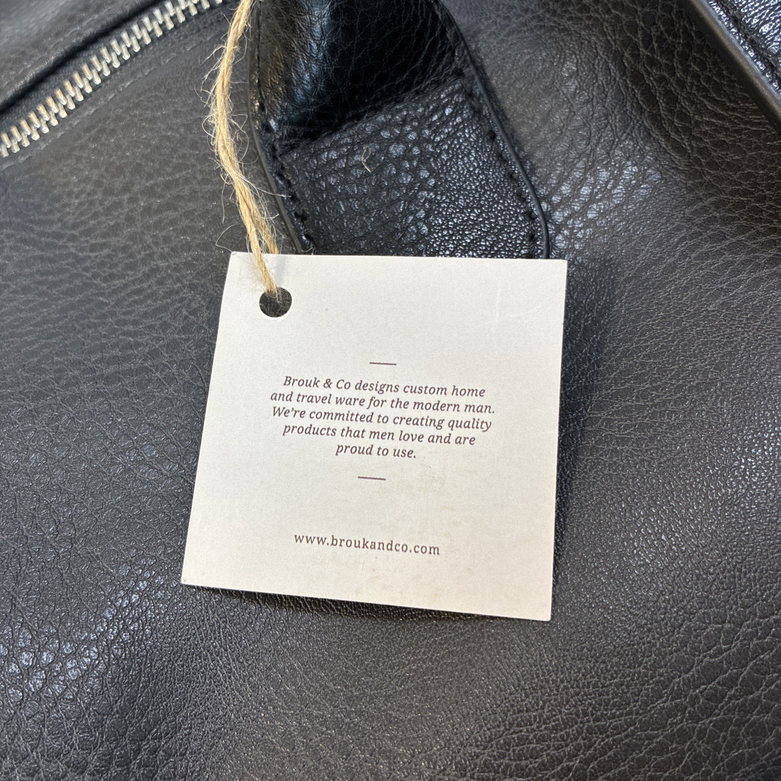 Brouk and Co Alpha Duffel Bag Luxurious Vegan Leather Black/Grey MSRP $156