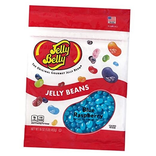 Blue Raspberry Jelly Beans – 1 Pound (16 Ounces) Resealable Bag – Genuine,