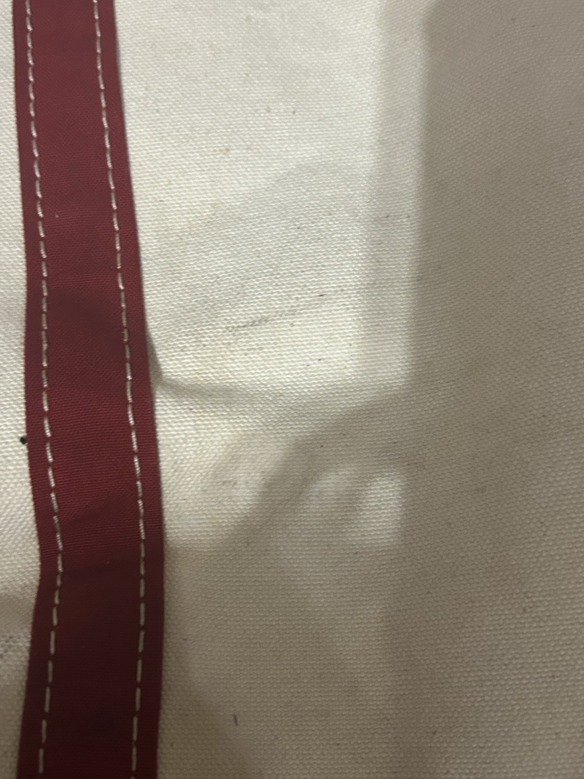 Vintage LL Bean Boat and Tote Bag Ivory/Red Stiff Canvas Has Company Name
