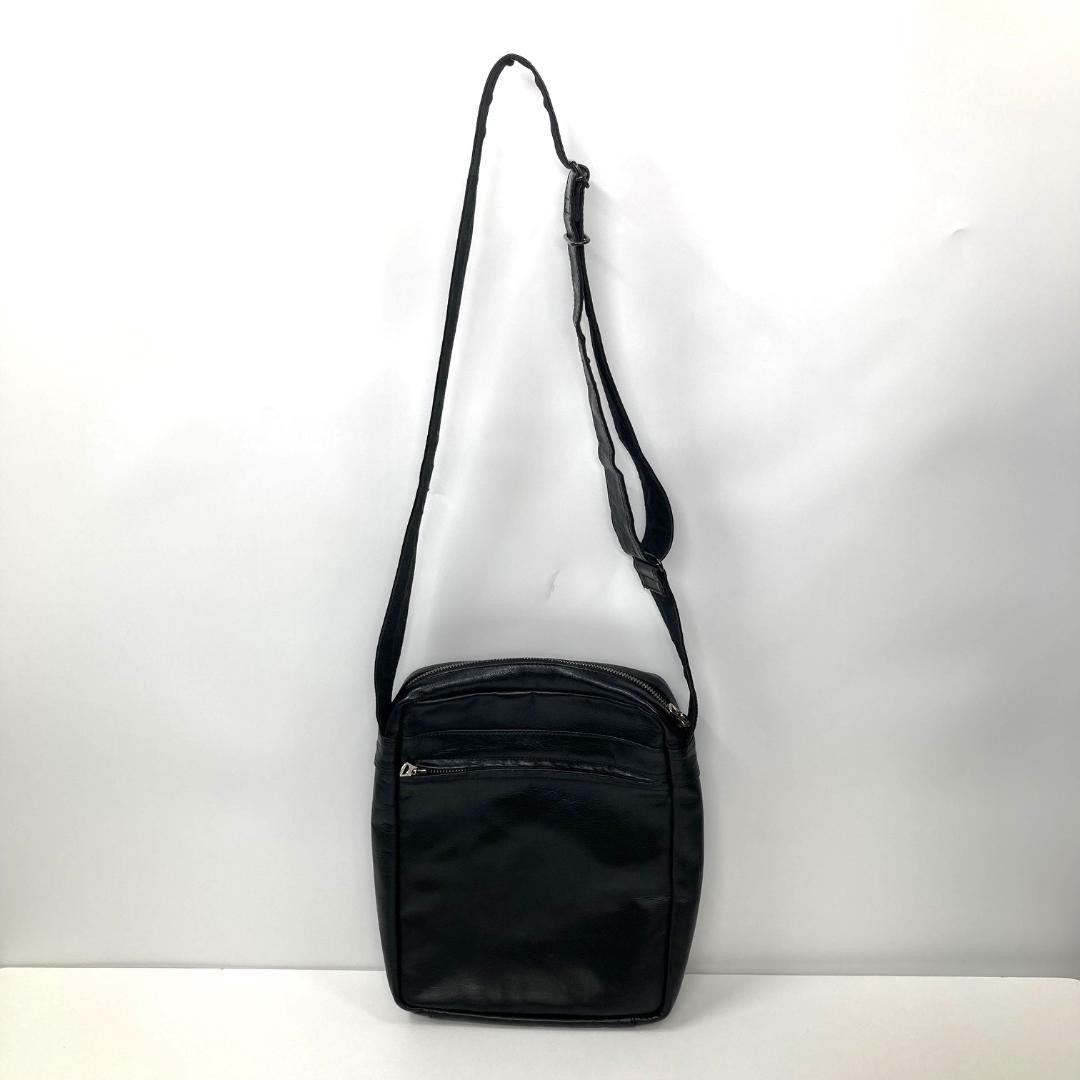 Authentic PORTER Shoulder Bag SQUARE Black 31cm x 23cm x 5cm Used Damage