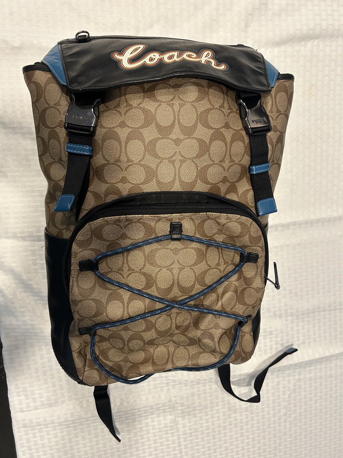 Coach Terrain Backpack In Signature Canvas With Coach Script F76793