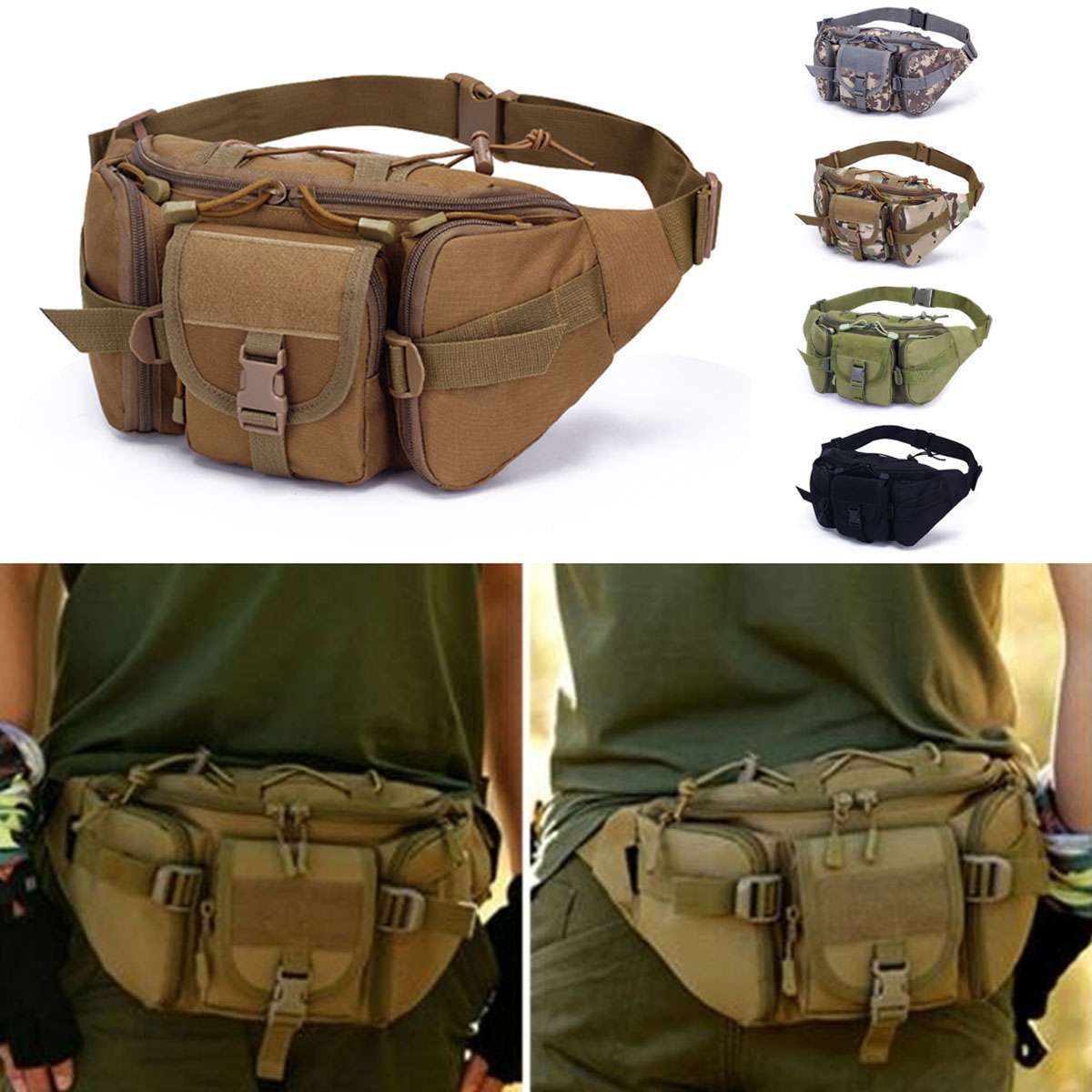 Outdoor Utility Tactical Waist Fanny Pack Pouch Military Camping Hiking Belt Bag