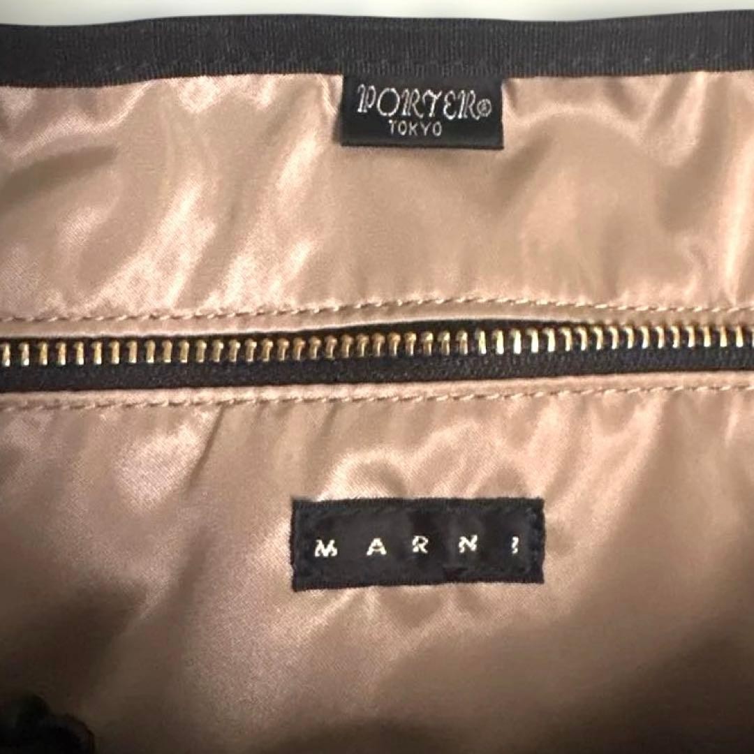 Authentic Marni & Porter Collab Business Shoulder Bag 34cm Brown, Slightly Used