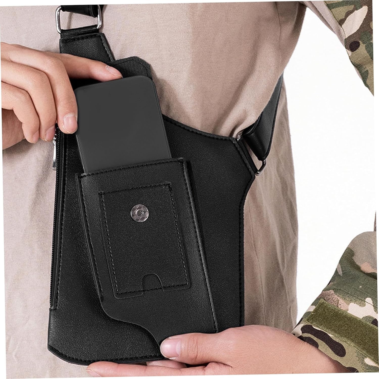 Adjustable Anti-Theft Underarm Shoulder Bag PU Leather Wallet Holster Bag Newest