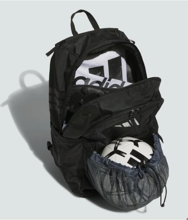 adidas Stadium 4 Soccer Backpack Black 36L JJ7421 Ball Pocket Gear Bag