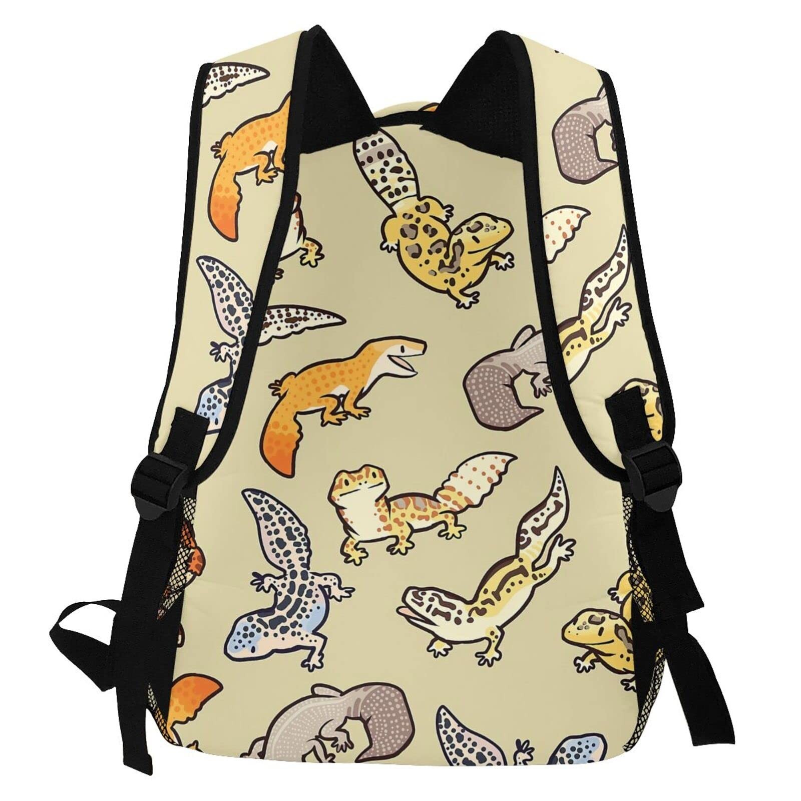 Cartoon Cute Leopard Gecko Pattern Casual School Backpack Bag, Laptop Hiking …