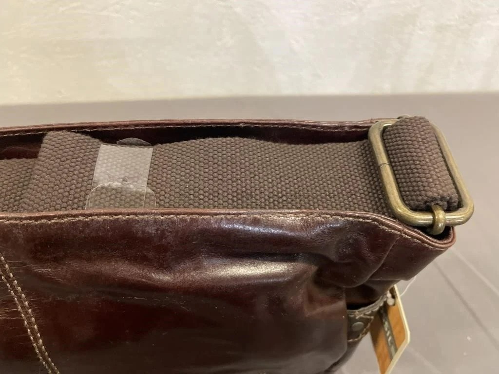Fossil Jackson E/W Leather Laptop Messenger Bag MBG1154‑201 Brown NWT