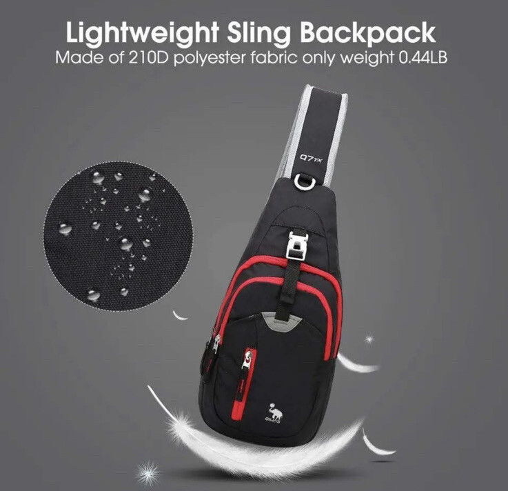 OIWAS Small Sling Backpack Lightweight One Strap Bag Hiking Crossbody Chest Pack
