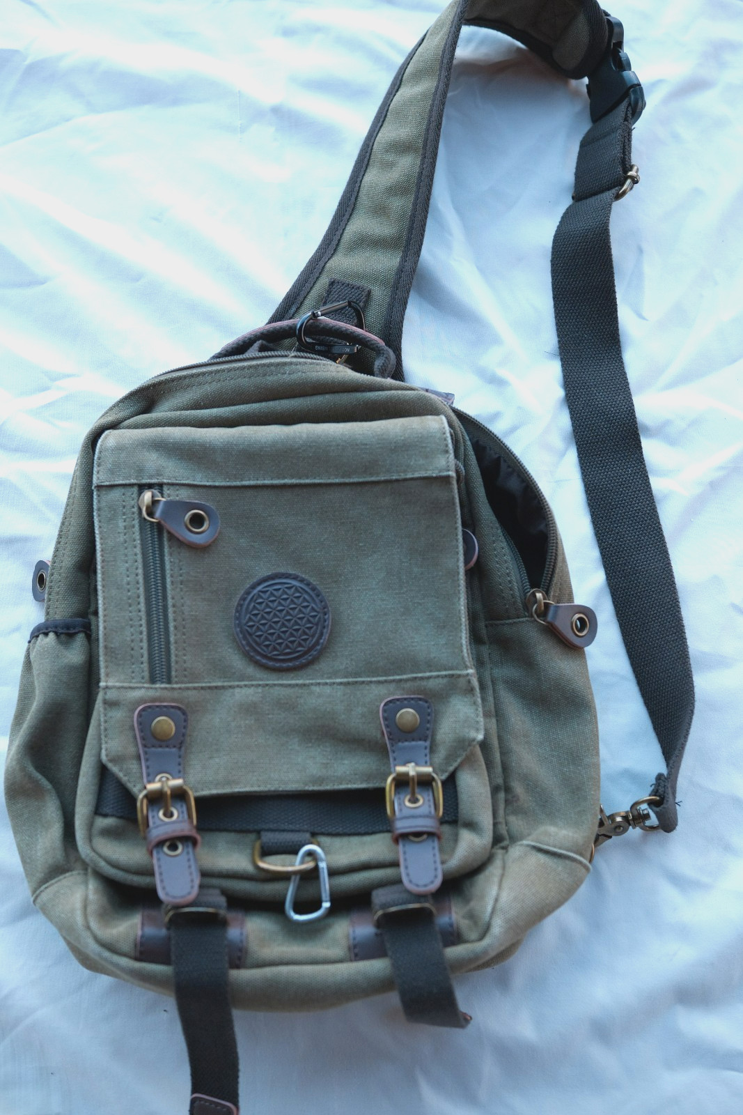 Siddhartha Sling Bag for Men & Women Canvas Crossbody Travel Hiking Green