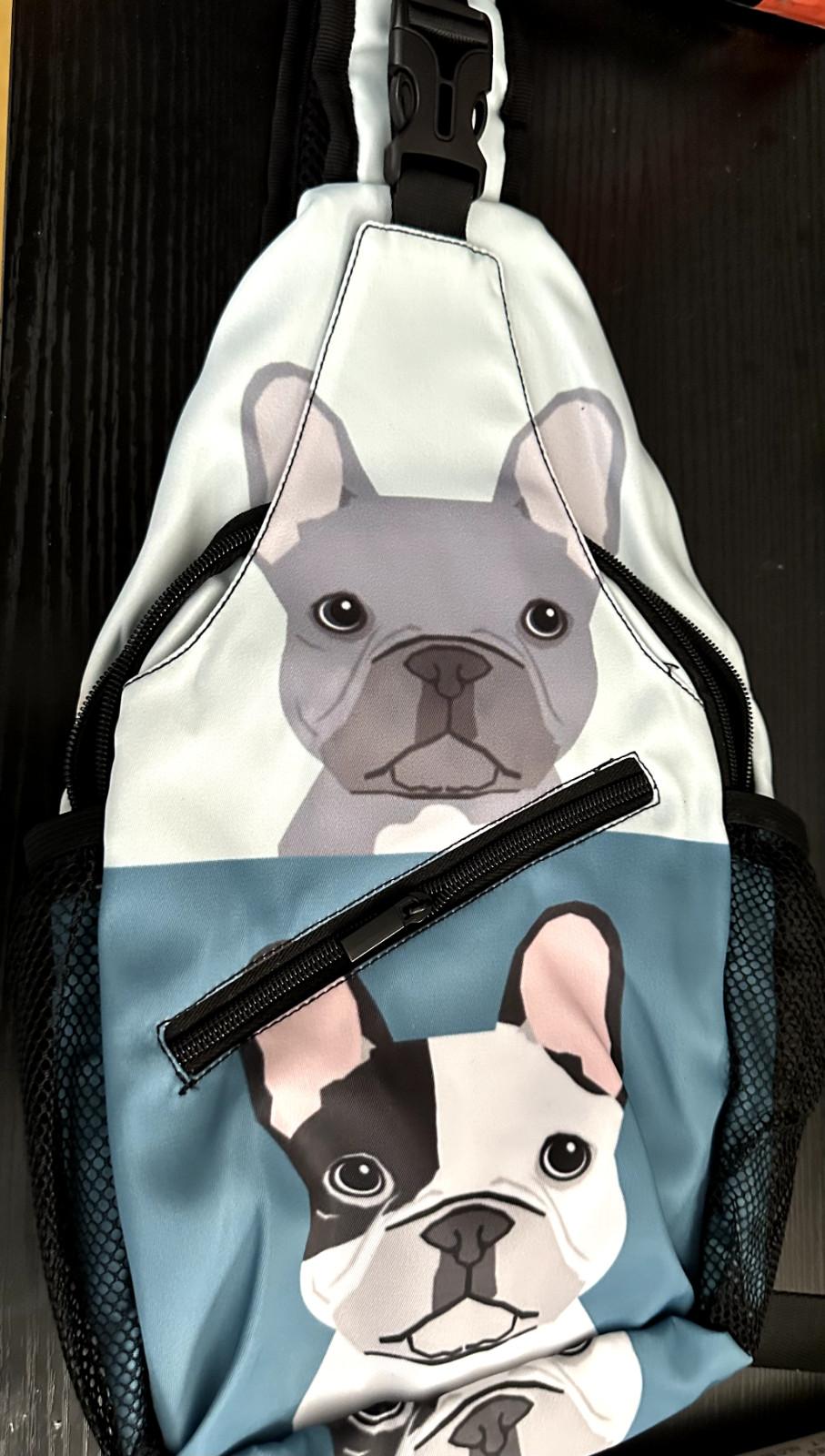 Cute French Bulldog Sling Bag For Men And Women Multi Pocket Chest Package