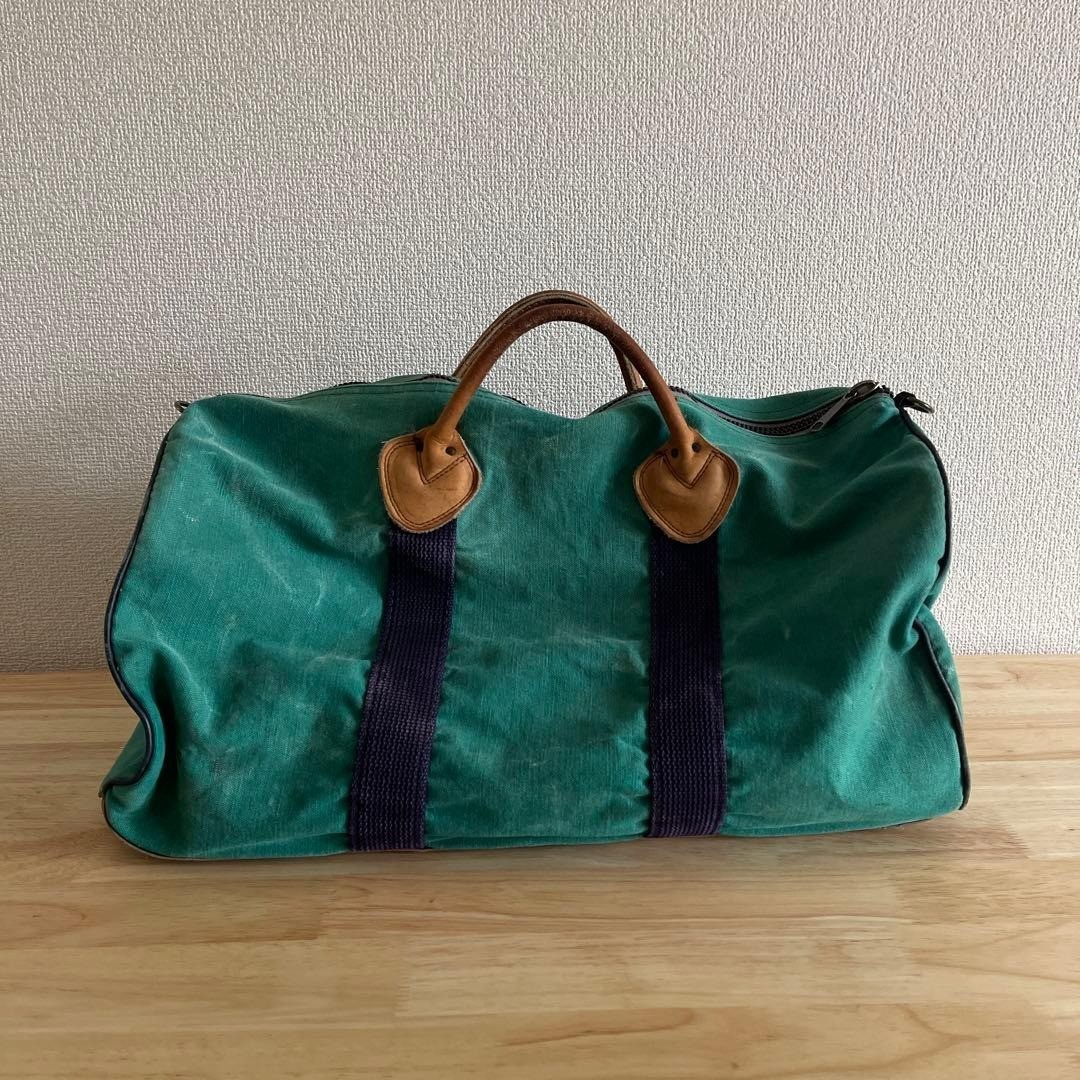 LL Bean Boston Bag 50cm Leather Handle Rare Used Made in USA Japan Shipped