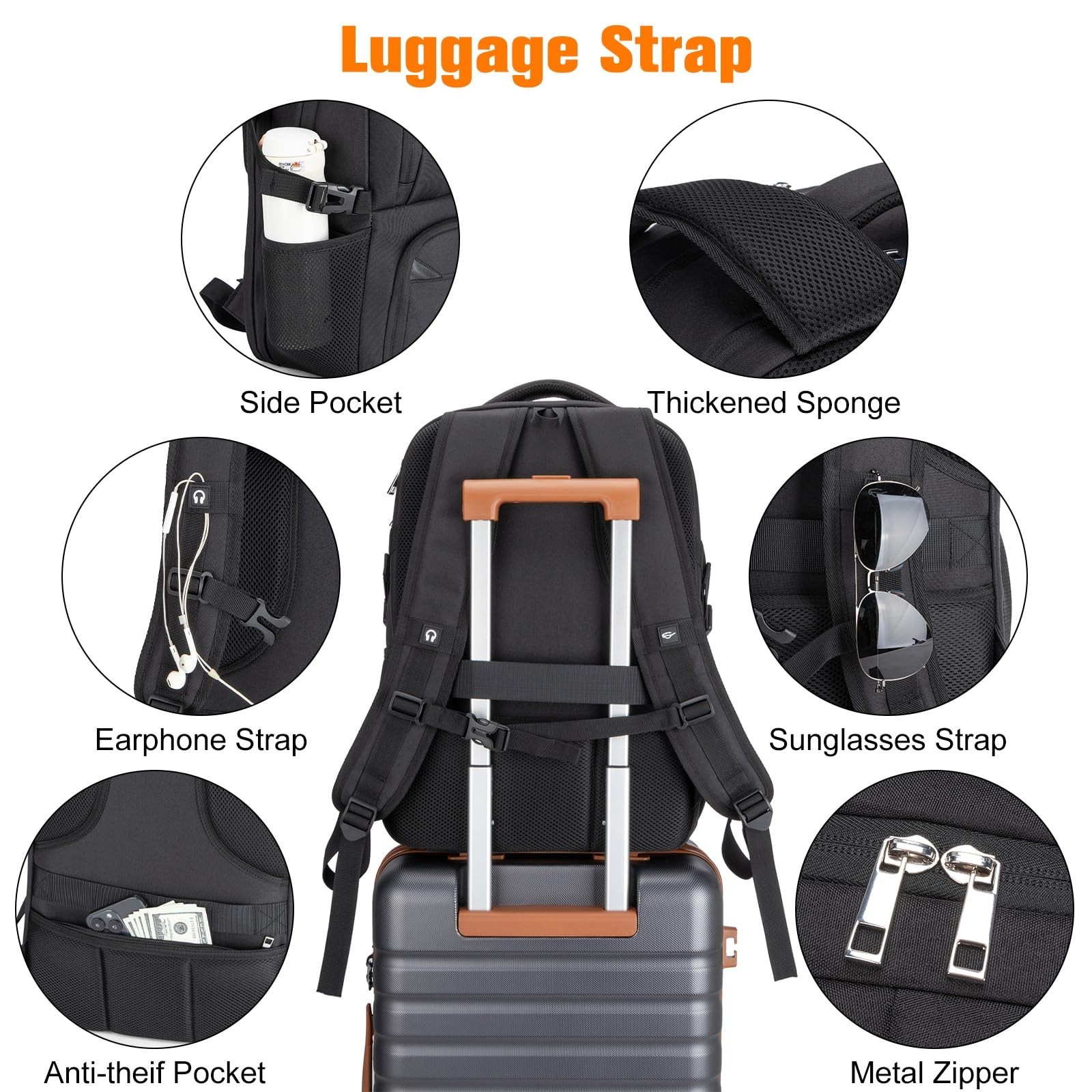 Insulated Lunch Backpack for 17″ Laptop, Water-Resistant Work & Travel Bag
