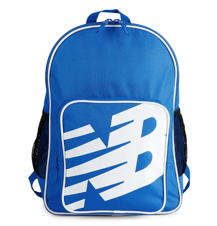 New Balance Backpack Classic Logo Laptop School Travel Training Gym Bag Blue
