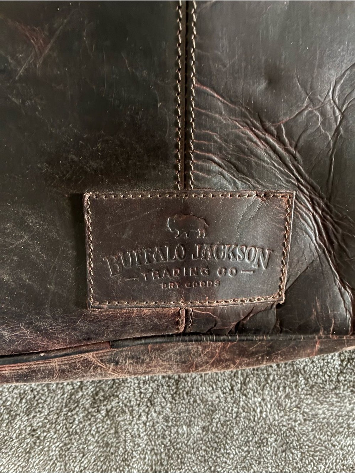 ROOSEVELT Buffalo Jackson Leather Satchel Messenger Bag Full Grain Distressed