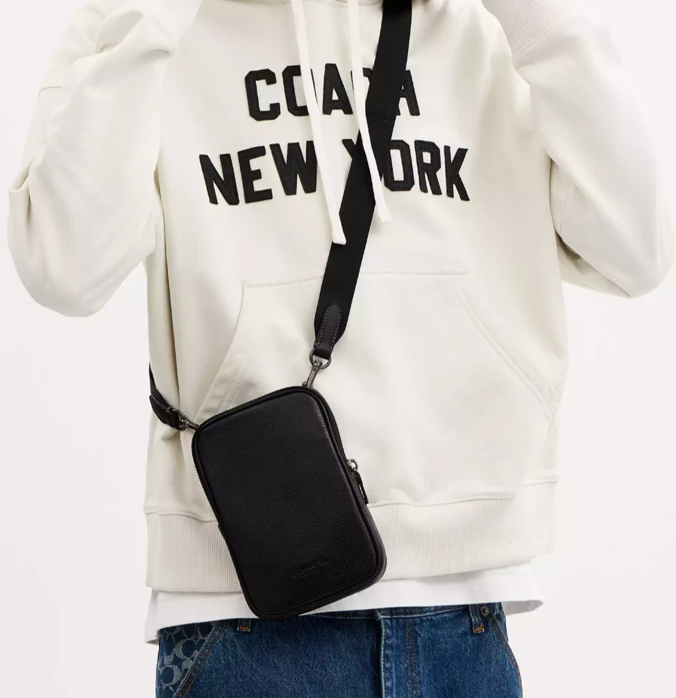 Coach Black Aden Leather Unisex Crossbody (CS044) – NWT