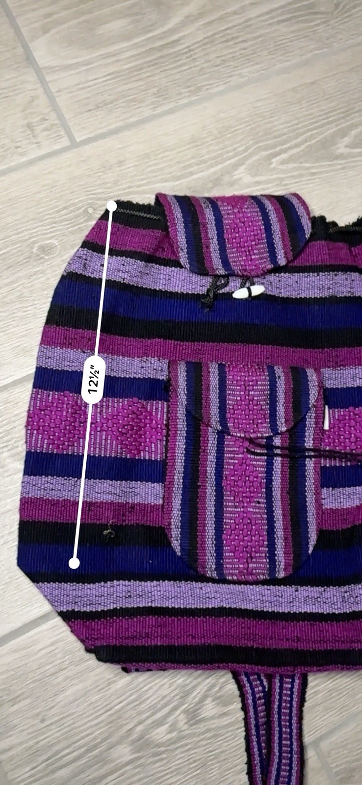 Lillo artisans Hippie Baja Beach Backpack purple Black Stripe