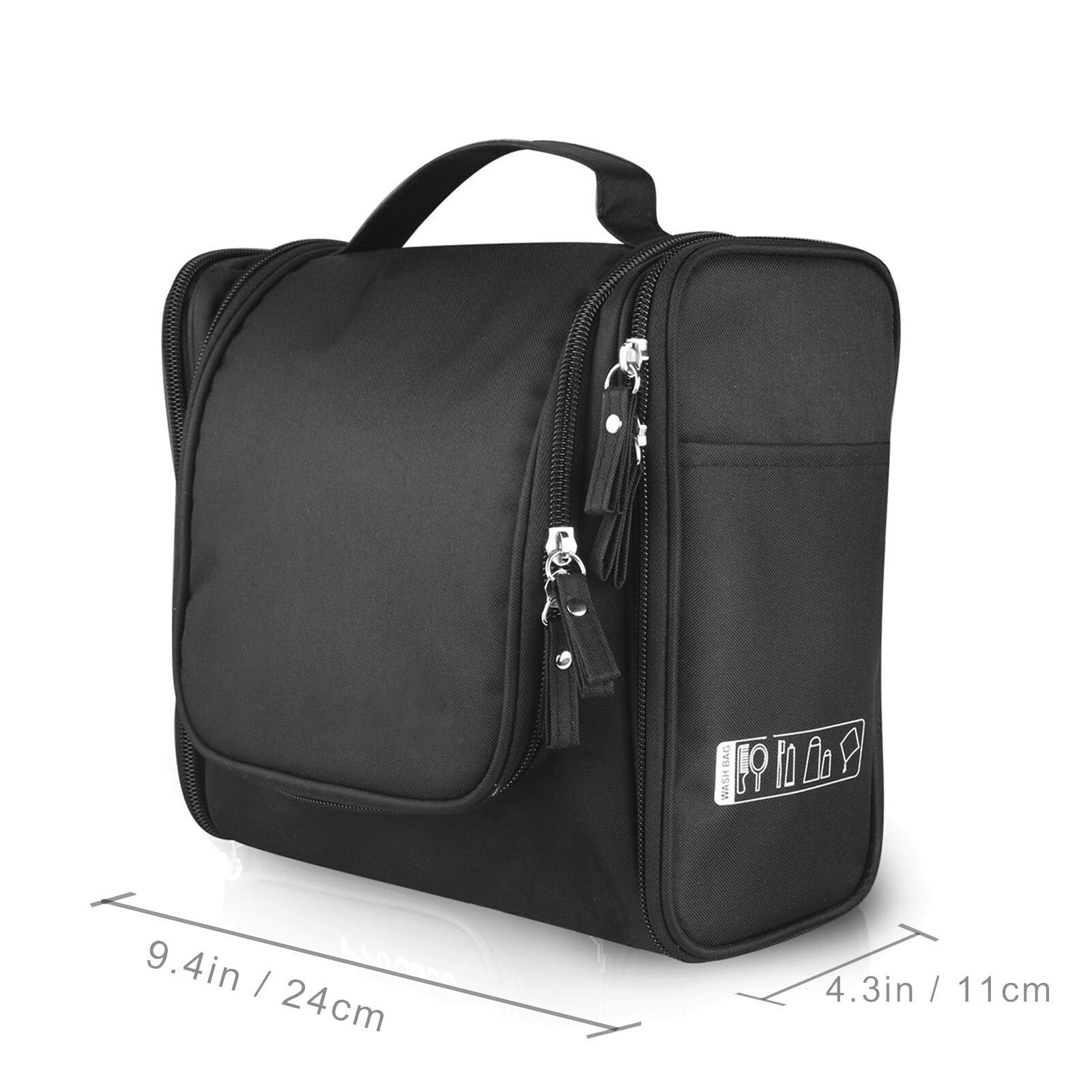 Extra Large Travel Toiletry Bag Water Resistant Shower Wash Bags for Men (Black)