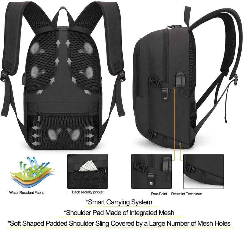 15.6 Inch Laptop Backpack Large Capacity Usb Port Anti Theft Unisex Design