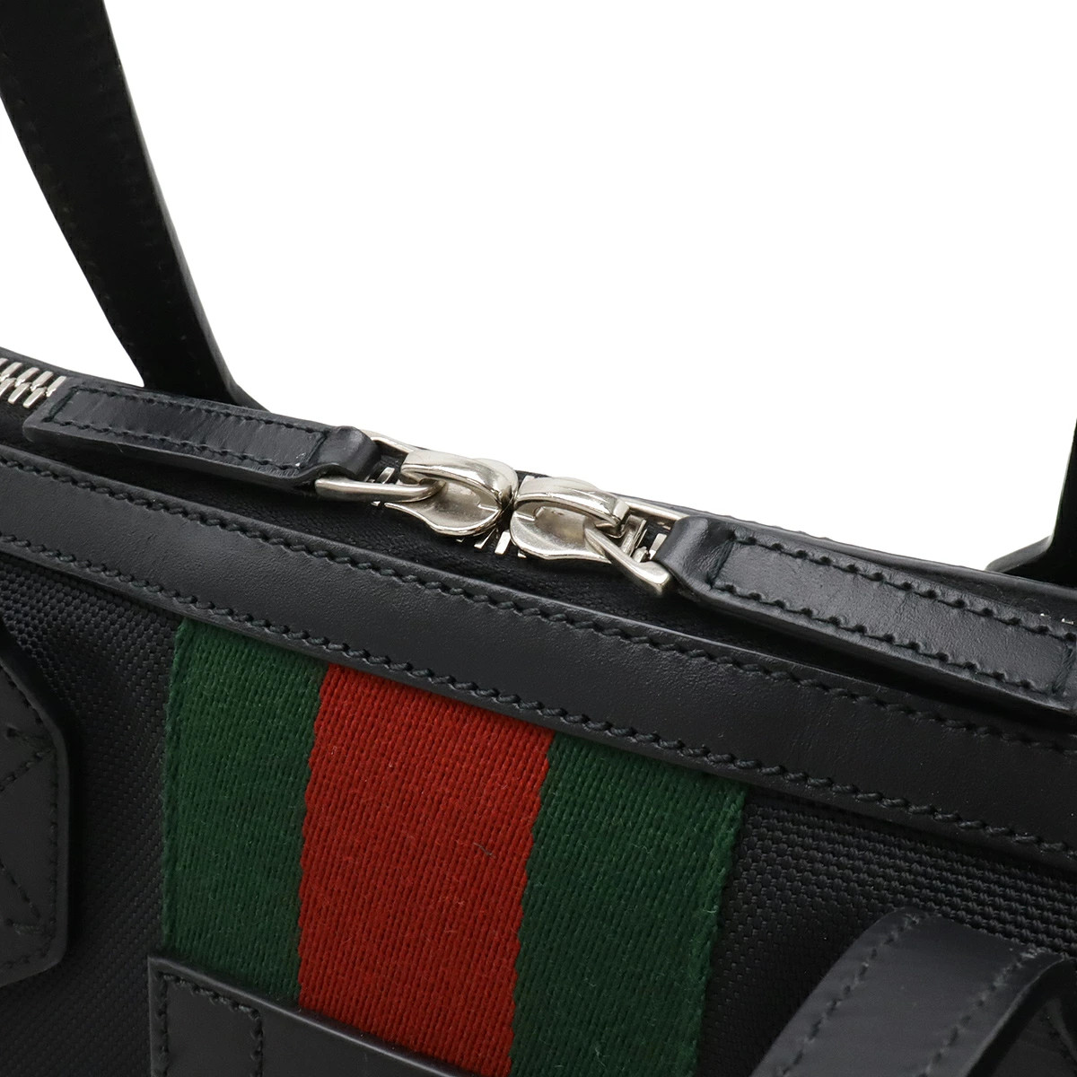 Gucci Web Sherry Line Stripe Tote Bag 2WAY Shoulder Bag Nylon Canvas