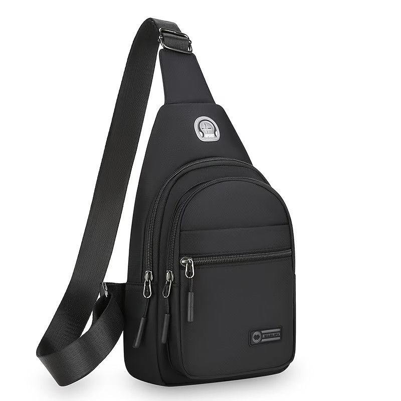 Men’s Sling Bag Crossbody Chest Pack, Multi-Pocket Travel Hiking Cycling Daypack