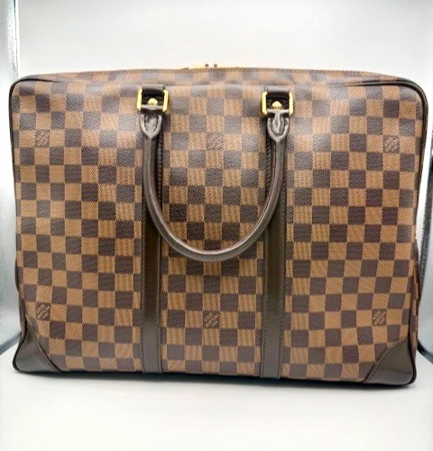 LOUIS VUITTON Porte Documents Voyage Damier Ebene Canvas Briefcase – Excellent