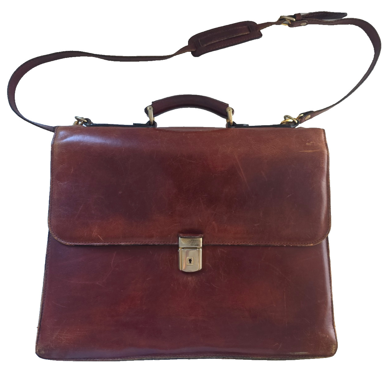 CLASSIC Vintage Leather BOSCA Executive Business Professional Briefcase Bag Men