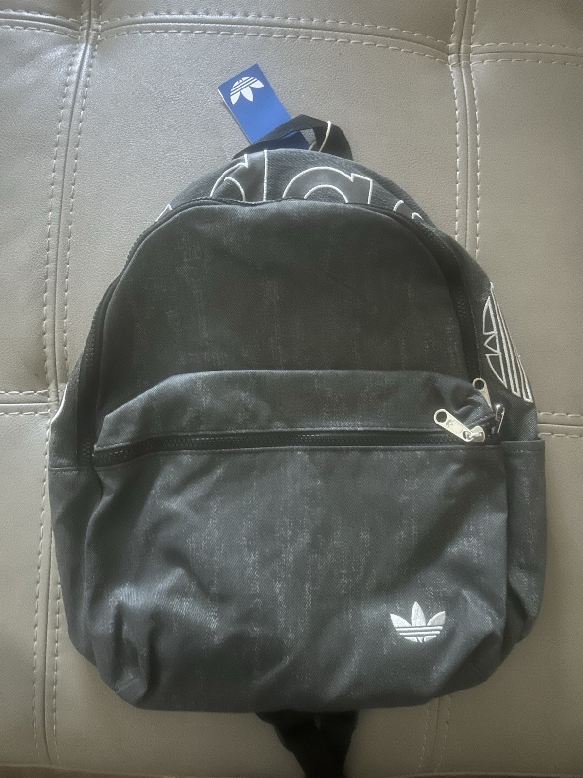 Adidas Cl Backpack Washed Black Denim Effect KC8648