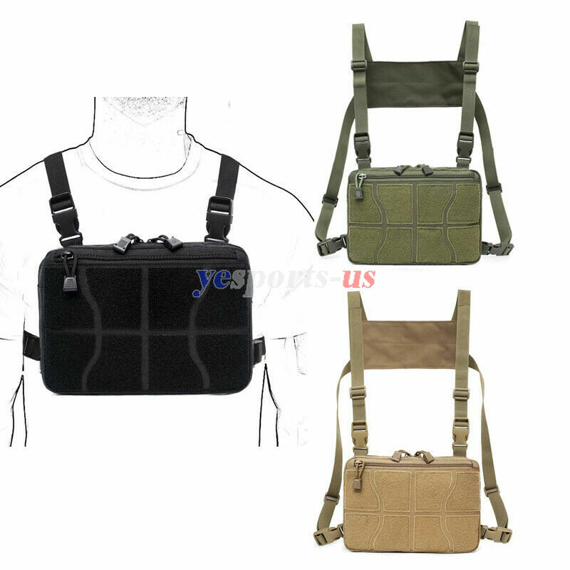 Hunting Combat Chest Rig Bag Tactical Molle Concealed Front Pouch Recon Kit Pack