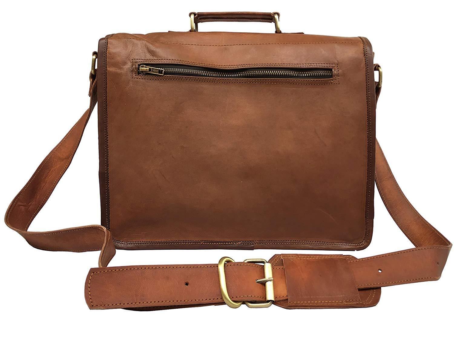 Bag Real Leather Men Soft Laptop Vintage Messenger Shoulder Briefcase Travel