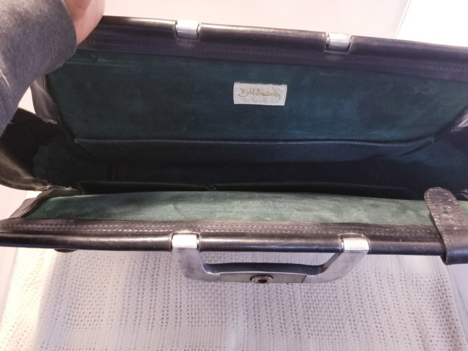 Bill Amberg studio rocket briefcase bag portfolio vintage black 17x12x5