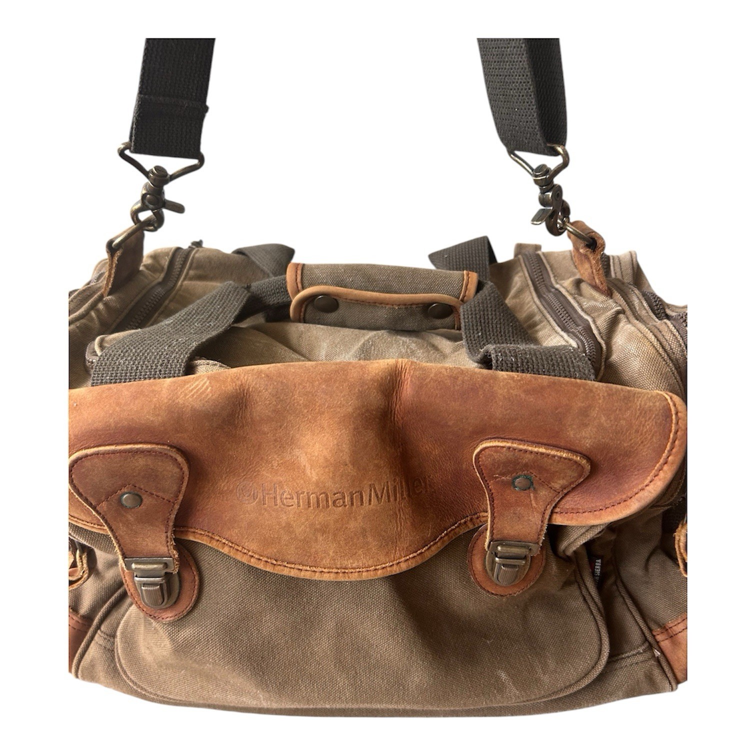 VTG Herman Miller Canvas Leather Field Sales Bag High Sierra 18”
