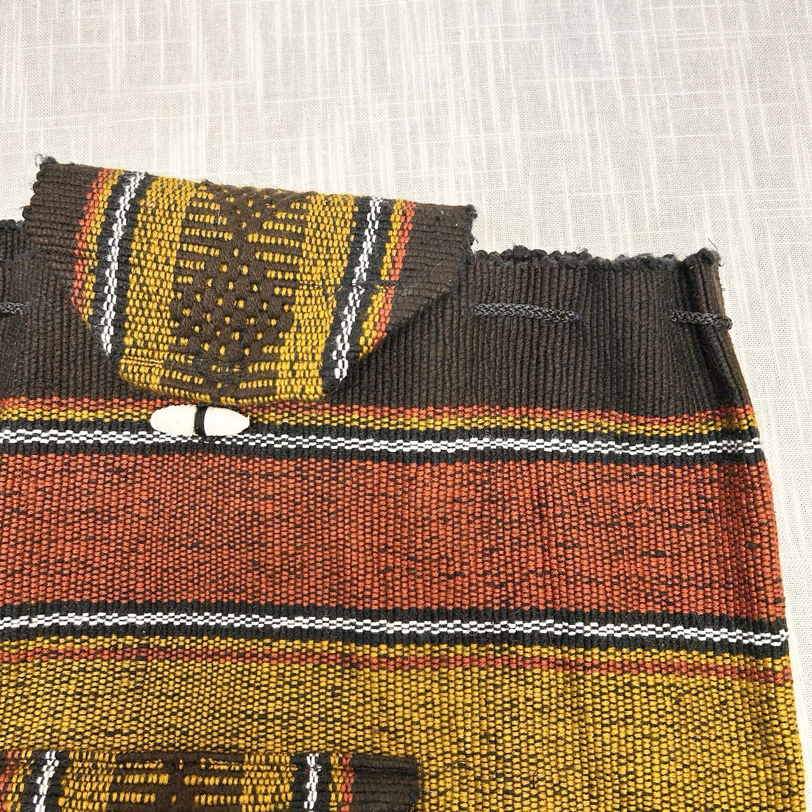 Backpack Made In Mexico Hand Woven Boho Bag 16” Yellow Red Black Rasta Pocket
