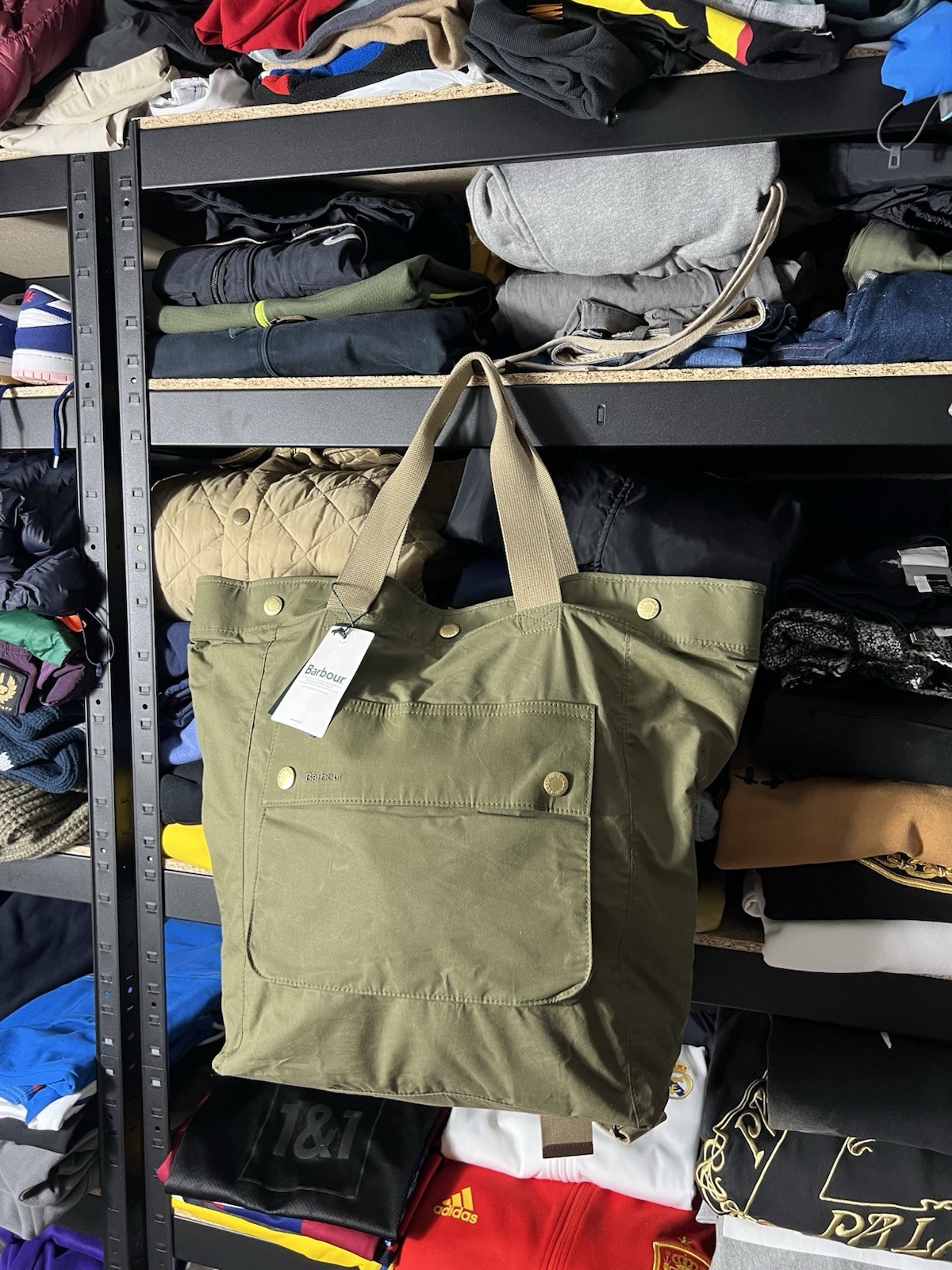 NWT Barbour Transport 3‑Way Tote/Backpack Bag – Olive Green