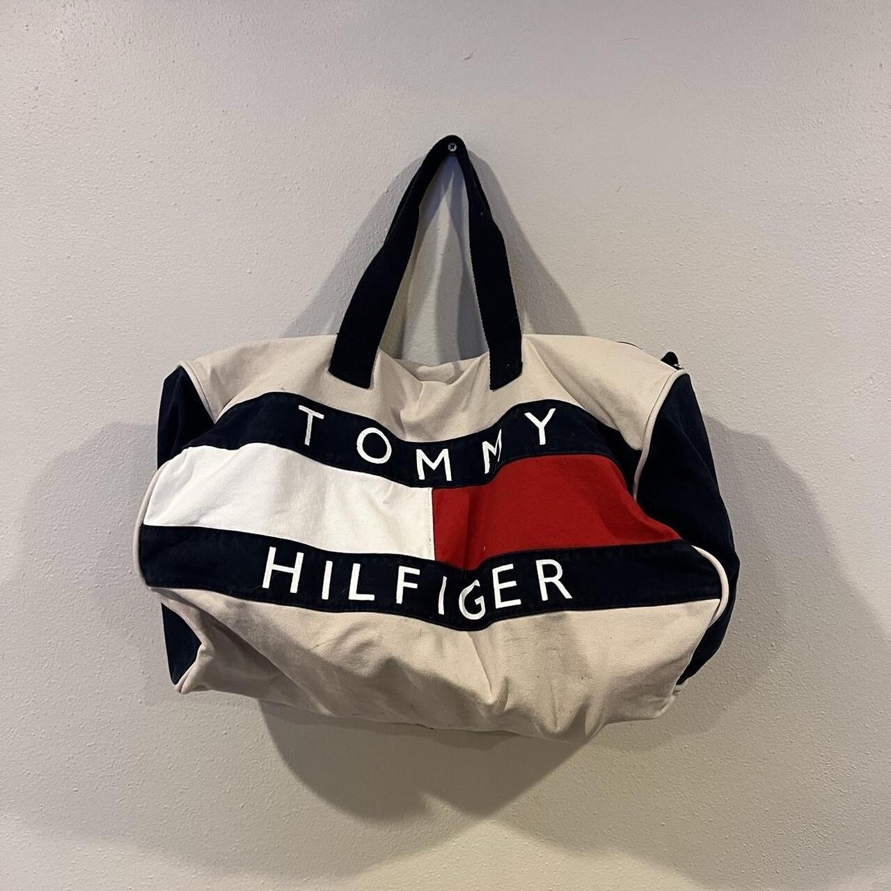 Vintage 90’s Tommy Hilfiger Color Block Duffle Bag Red White & Blue