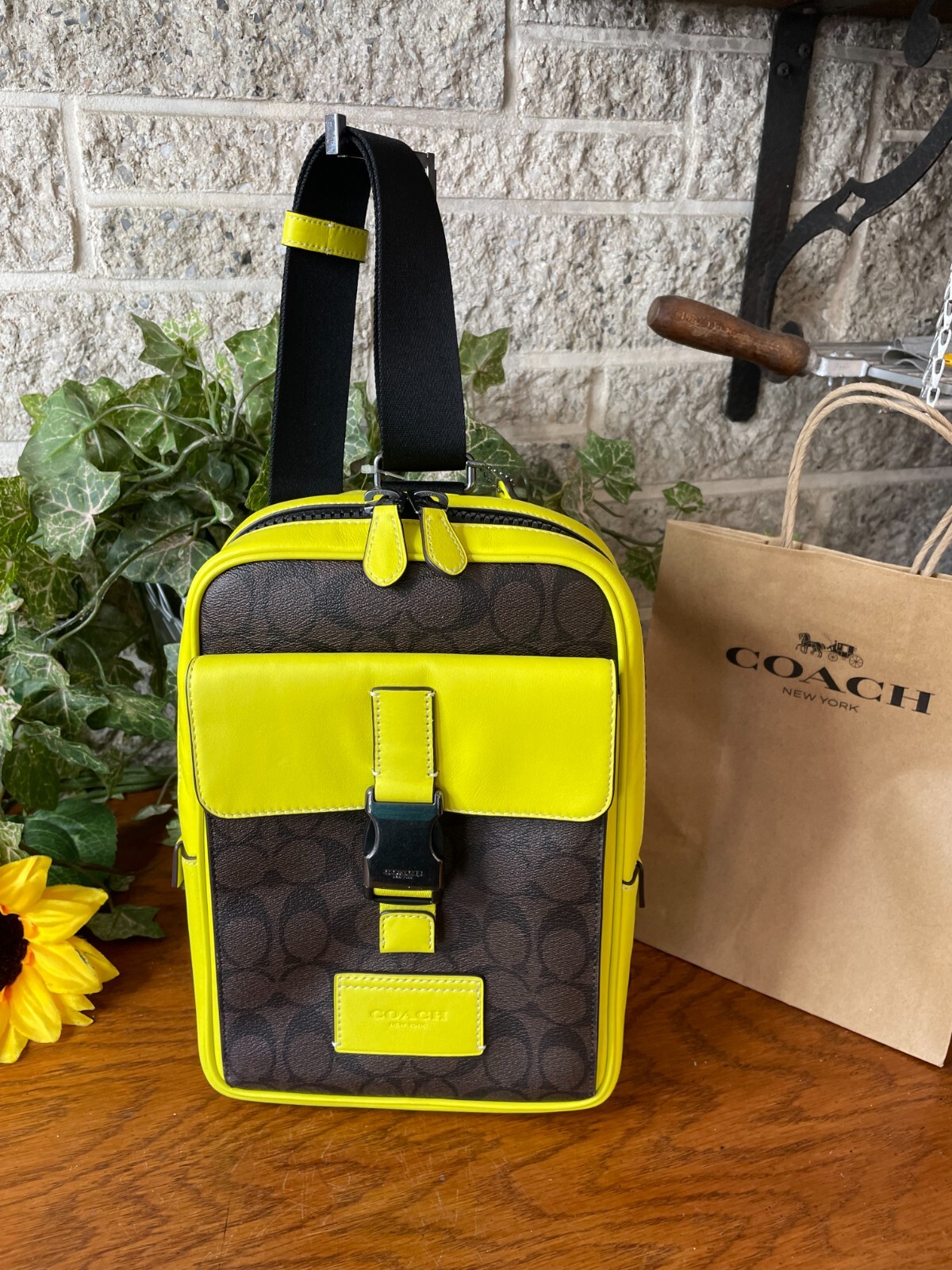 NWT COACH SIGNATURE TRACK PACK BACKPACK CL432 ONE STRAP HANDBAG BAG SLING PURSE