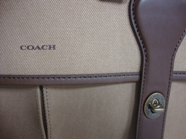 Brand New Men Coach Brief Canvas Messenger Bag F70905 B4/Jute