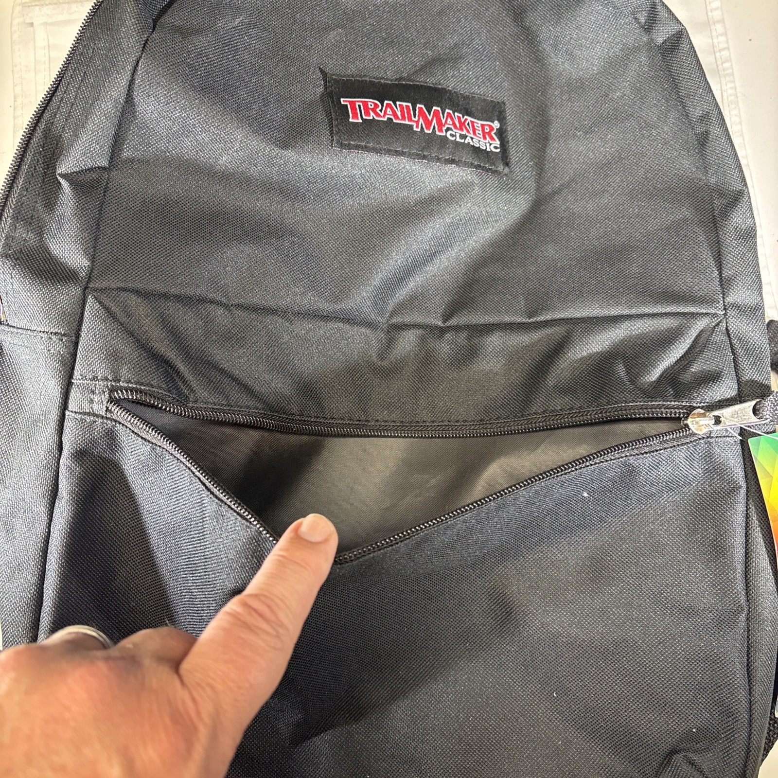 Trailmaker Classic Lightweight Backpack School Travel Bag 16.5″ Bookbag Black