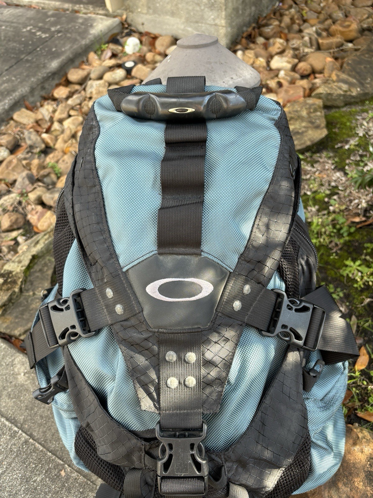 OAKLEY Icon Backpack Rucksack Tactical Black Light Blue Vintage Y2K RARE Bag