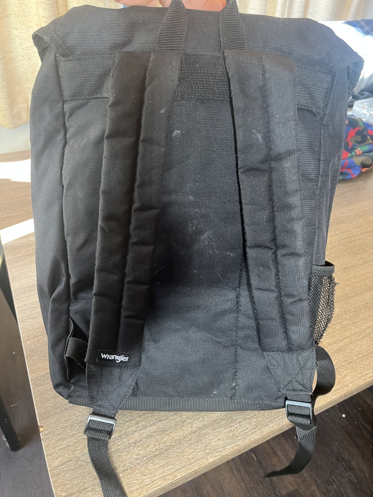 Wrangler Backpack- Black Logo, Water Resistant, Padded Laptop free shipping USA