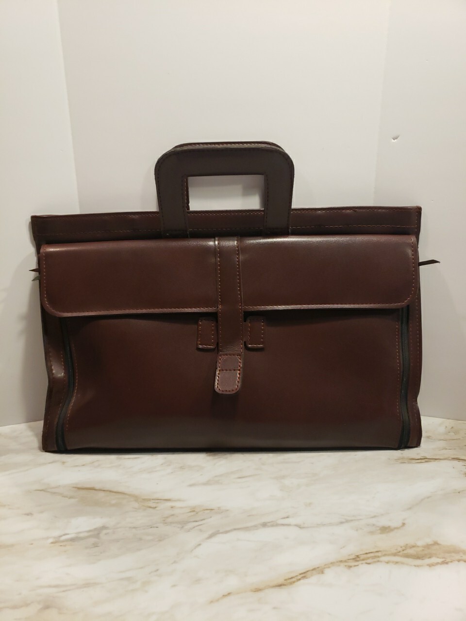 Vintage MSA Leather Hinged Portfolio Brief Case Organizer