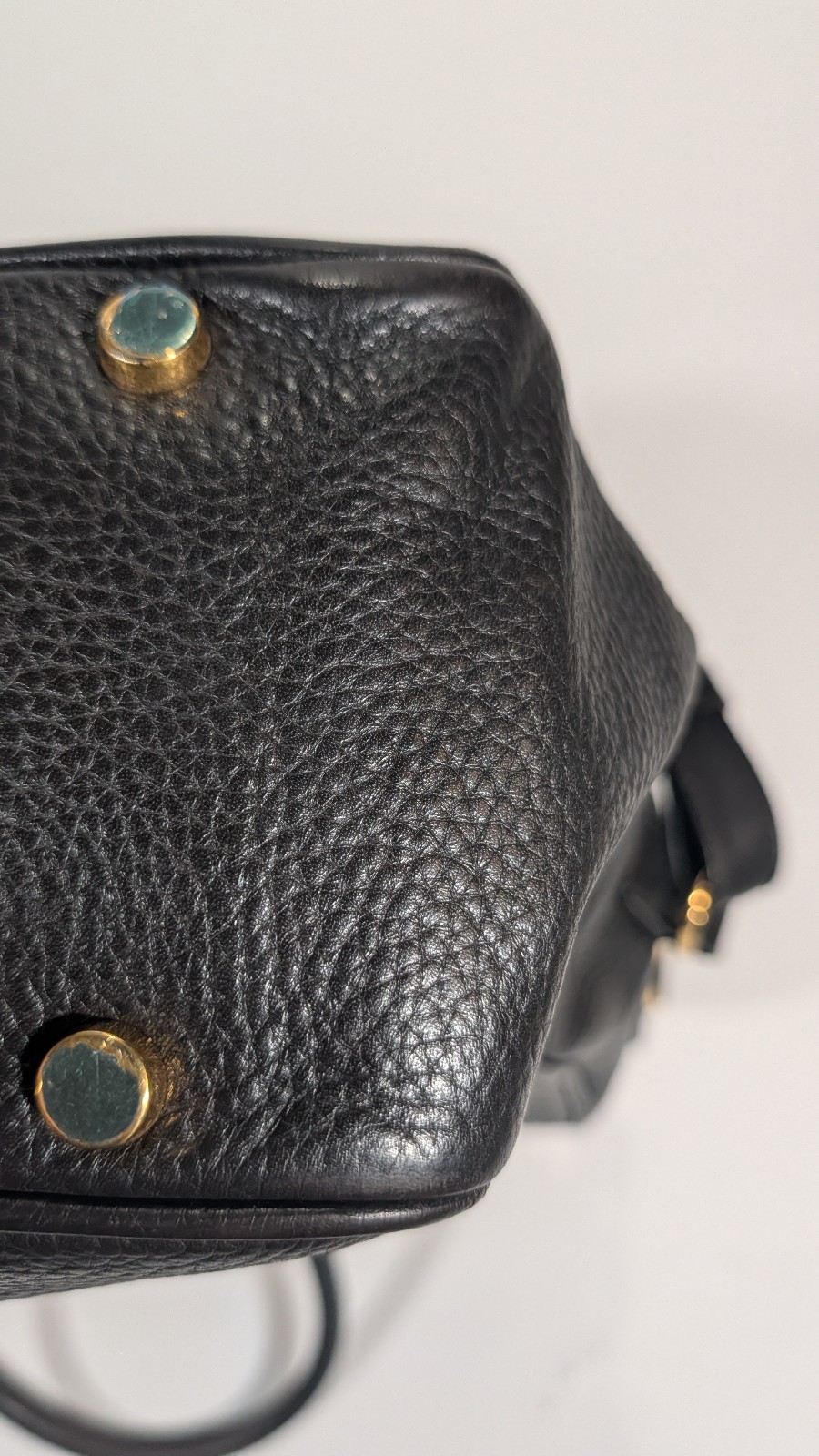Tom Ford Espresso Brown Grained Leather Briefcase Gold Hardware Bag H0237T Italy